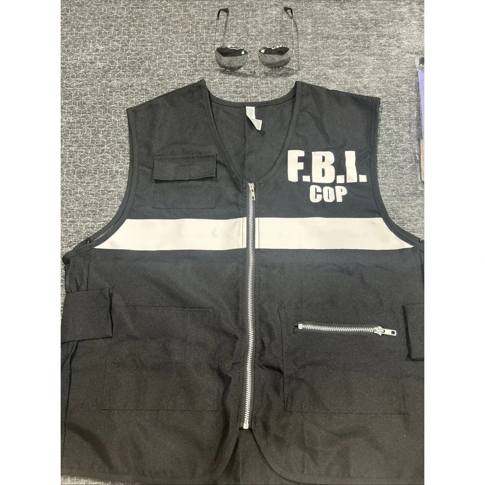 Adult Standard One Size F.B.I Forensics Vest Halloween Costume - Picture 3 of 7